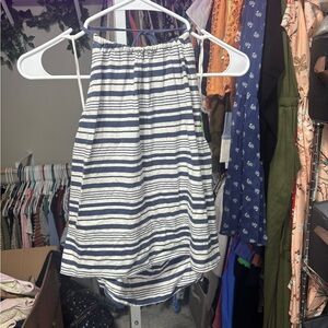 American Eagle Outfitters Navy and White Striped Halter Top